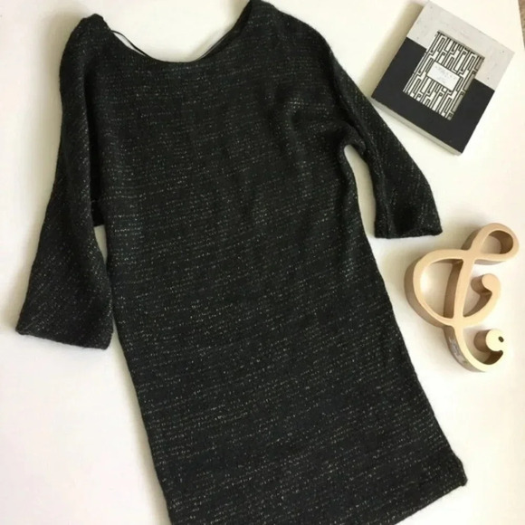 UO Sparkly green knit Sweater Dress - Picture 2 of 7